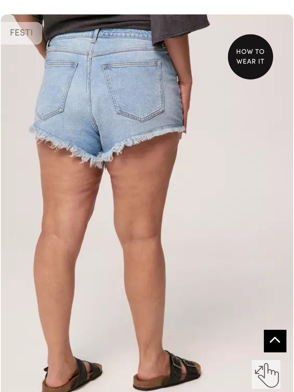 Festi 3'' Ultra High-Rise Cheeky Denim Short, Size 18 - Picture 7 of 7